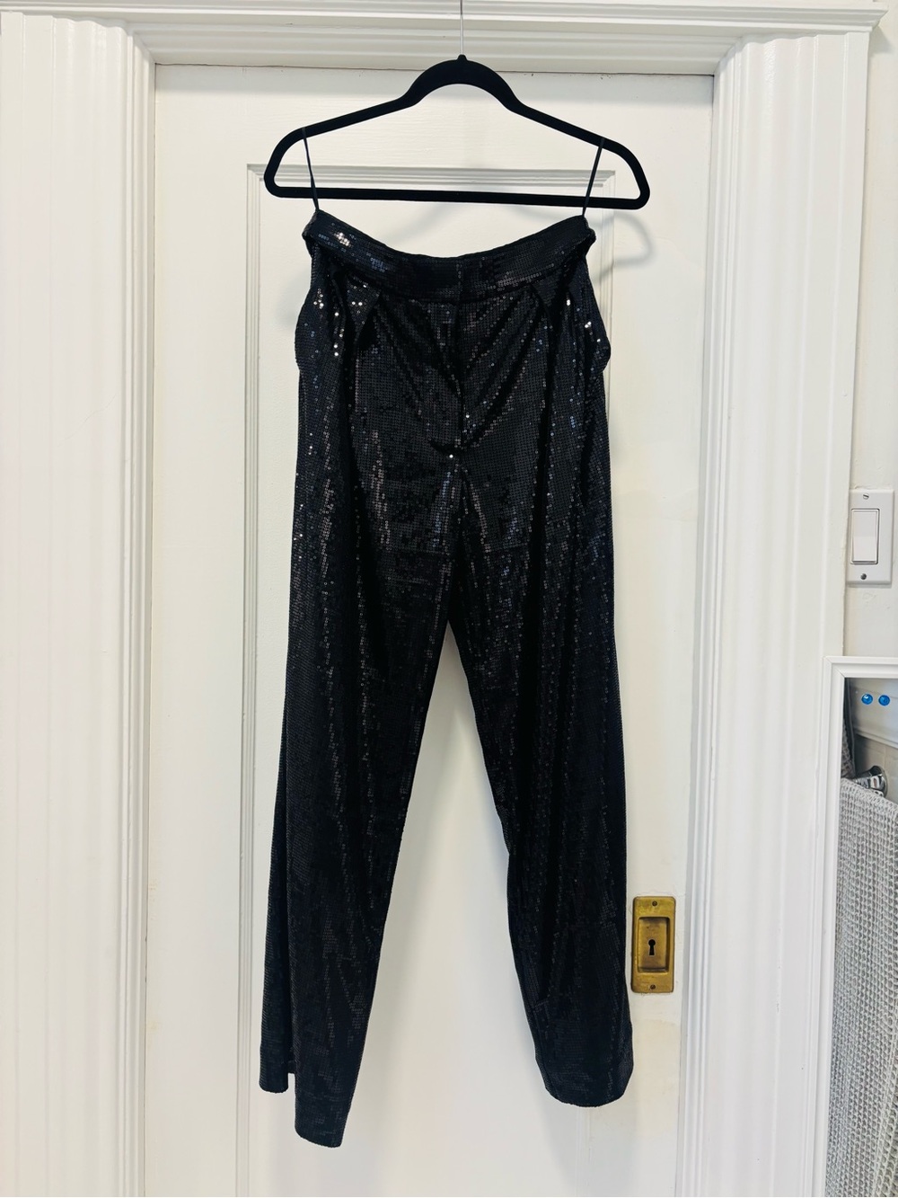 Banana Republic women’s Black Sequin Wide Leg Pants